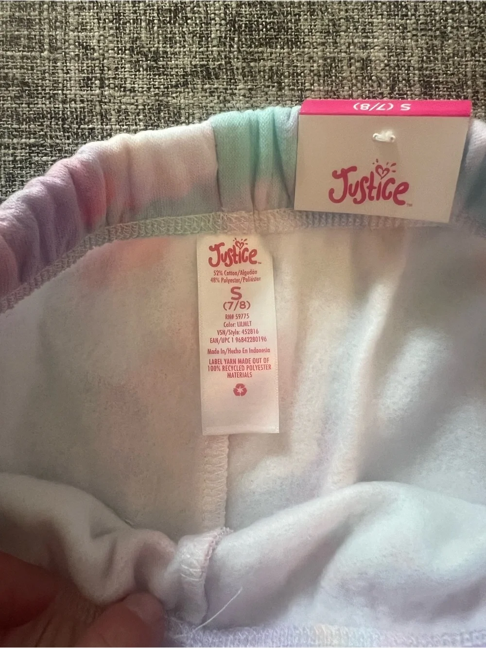 Justice Girls S 7/8 EDF Floral Jogger Sweatpants Pastel NWT